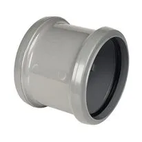 FloPlast Grey Soil Double Socket Coupler - 110mm