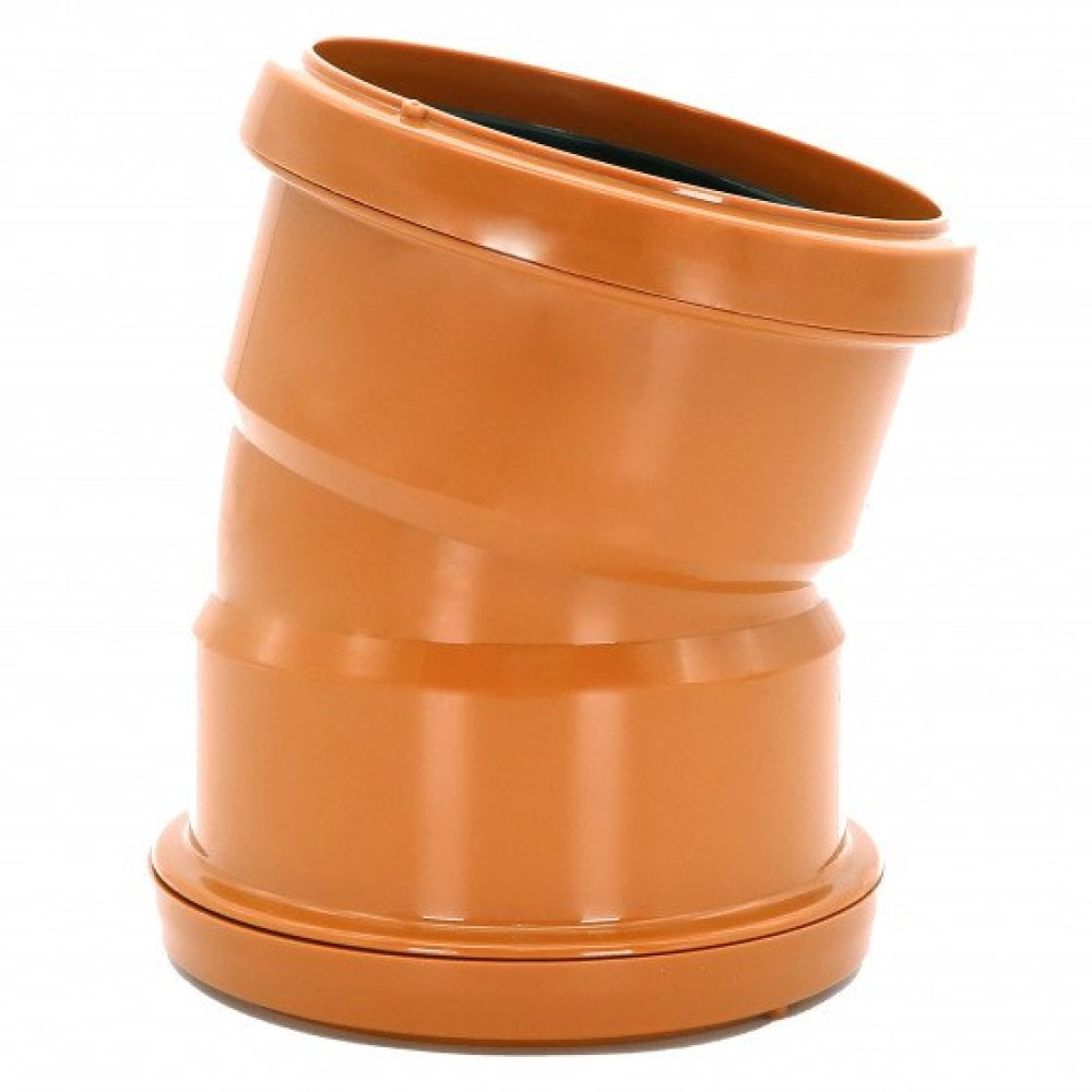 FloPlast Underground 110mm Double Socket Drain Pipe Bend