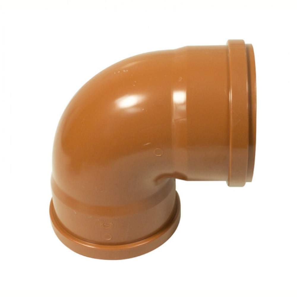 Floplast Terracotta Underground 110Mm Double Socket Drain Pipe Bend - 87.5Dg Pvcu