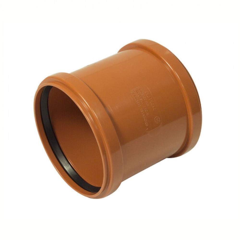 Floplast Terracotta Underground 110Mm Double Socket Pipe Coupling Pvcu