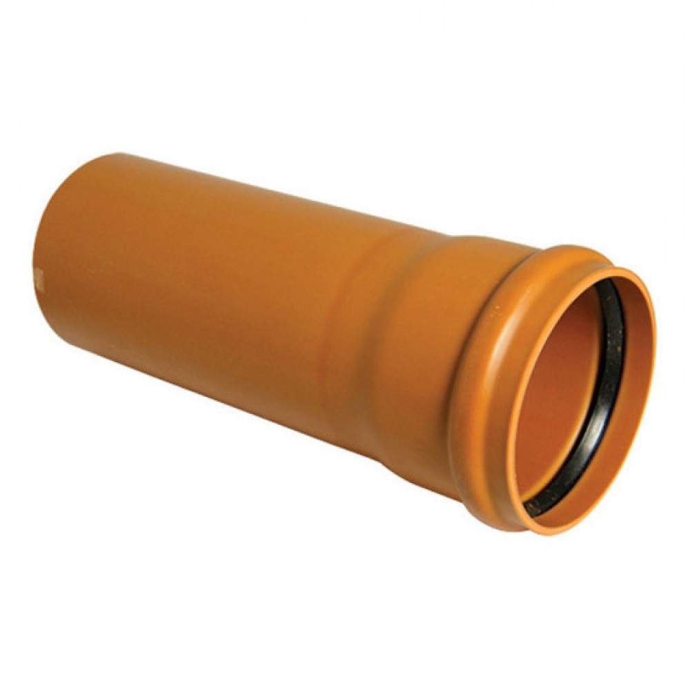 Floplast Terracotta Underground 110Mm Single Socket Drain Pipe - 3M Pvcu