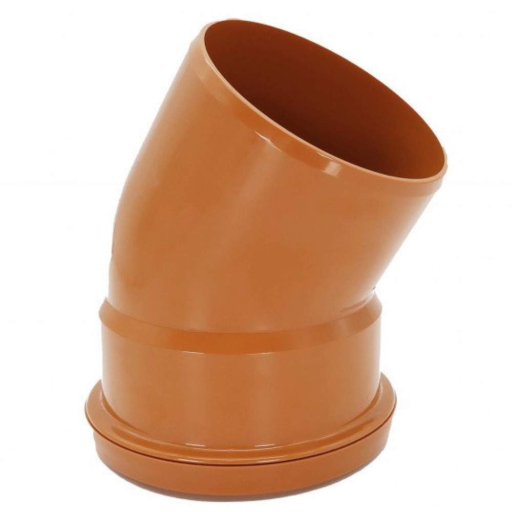 Floplast Terracotta Underground 110Mm Single Socket Drain Pipe Bend - 30Dg Pvcu