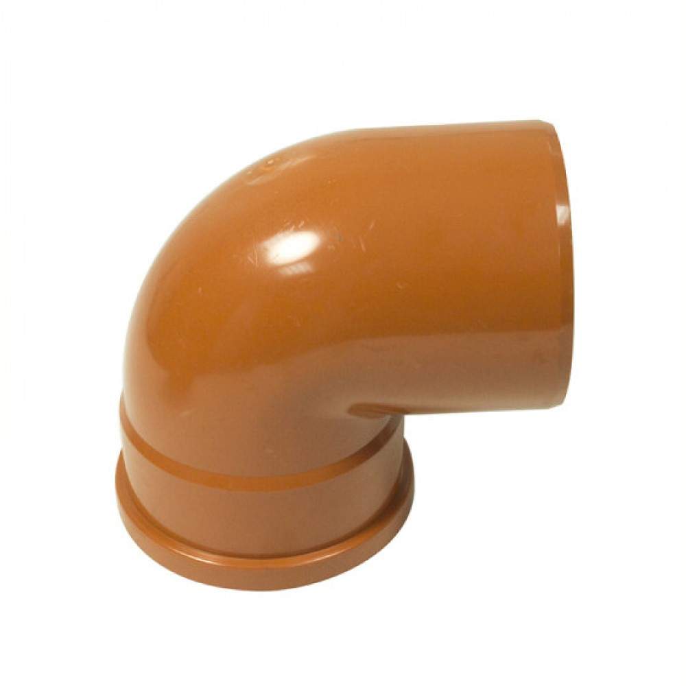 Floplast Terracotta Underground 110Mm Single Socket Drain Pipe Bend - 87.5Dg Pvcu