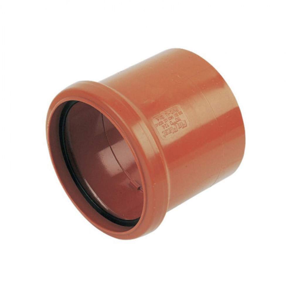 Floplast Terracotta Underground 110Mm Single Socket Pipe Coupling Pvcu