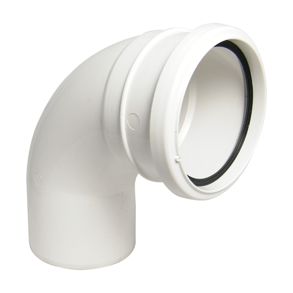 FloPlast White 92.5 Degree Bend Socket Spigot - 110mm