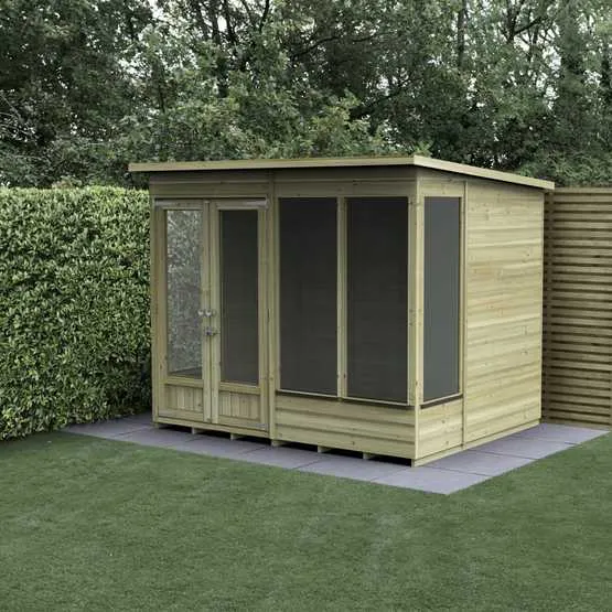 Pent Forest Garden Beckwood Pent Summerhouse (Installed) - 8ft x 6ft ...