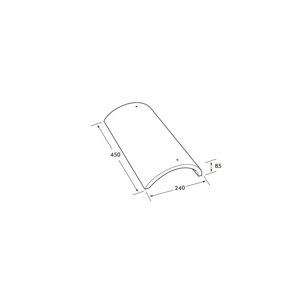 Forticrete Third Round Hip with Nail Holes - 450mm Length