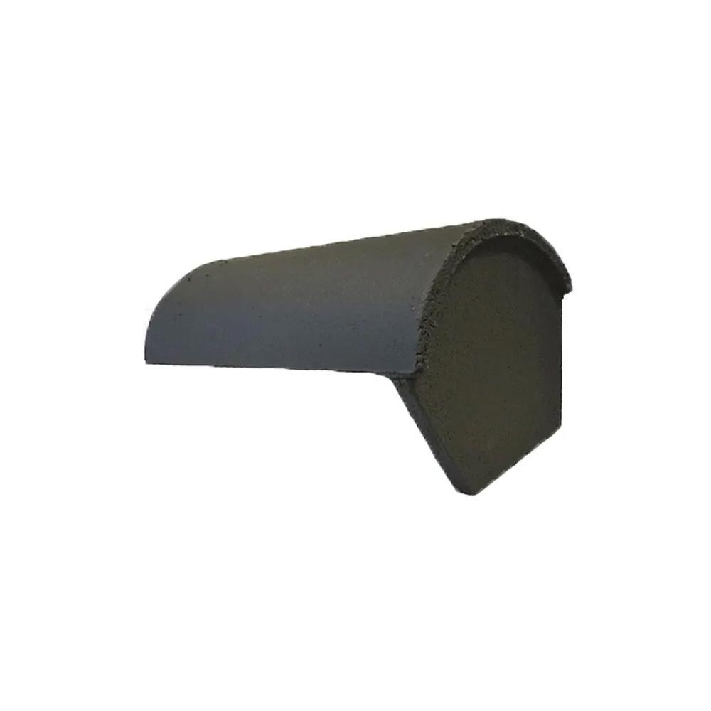 Forticrete Universal Half Round Ridge Block End - Slate Grey