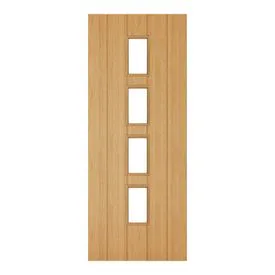Deanta Galway Unfinished Oak Glass Internal Door