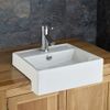 Gandra 385mm White Ceramic Small Square Semi Recessed Basin