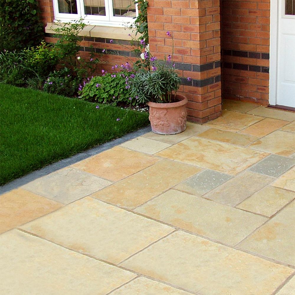 Global Stone Limestone Paving Honey Blend - 15.3m2 Project Pack (Mixed Sizes)