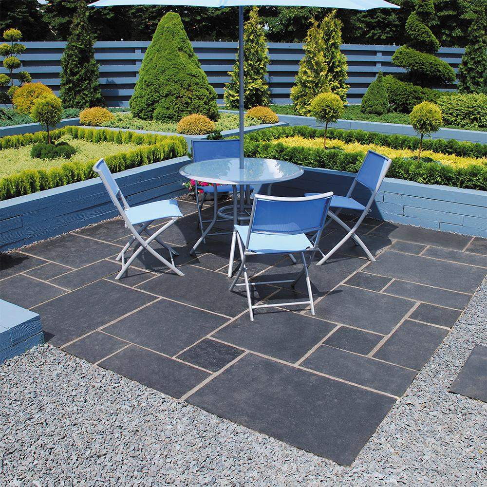 Global Stone Limestone Paving Midnight 900mm x 600mm x 22mm - 15.12m2 Pack Black