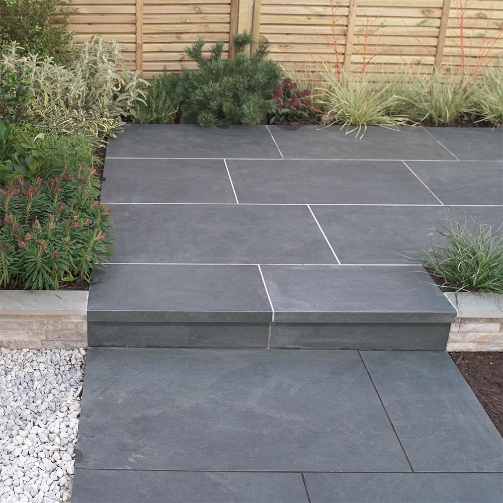 Global Stone Porcelain Coping with 40mm Downstand Black - 600mm x 350mm x 20mm