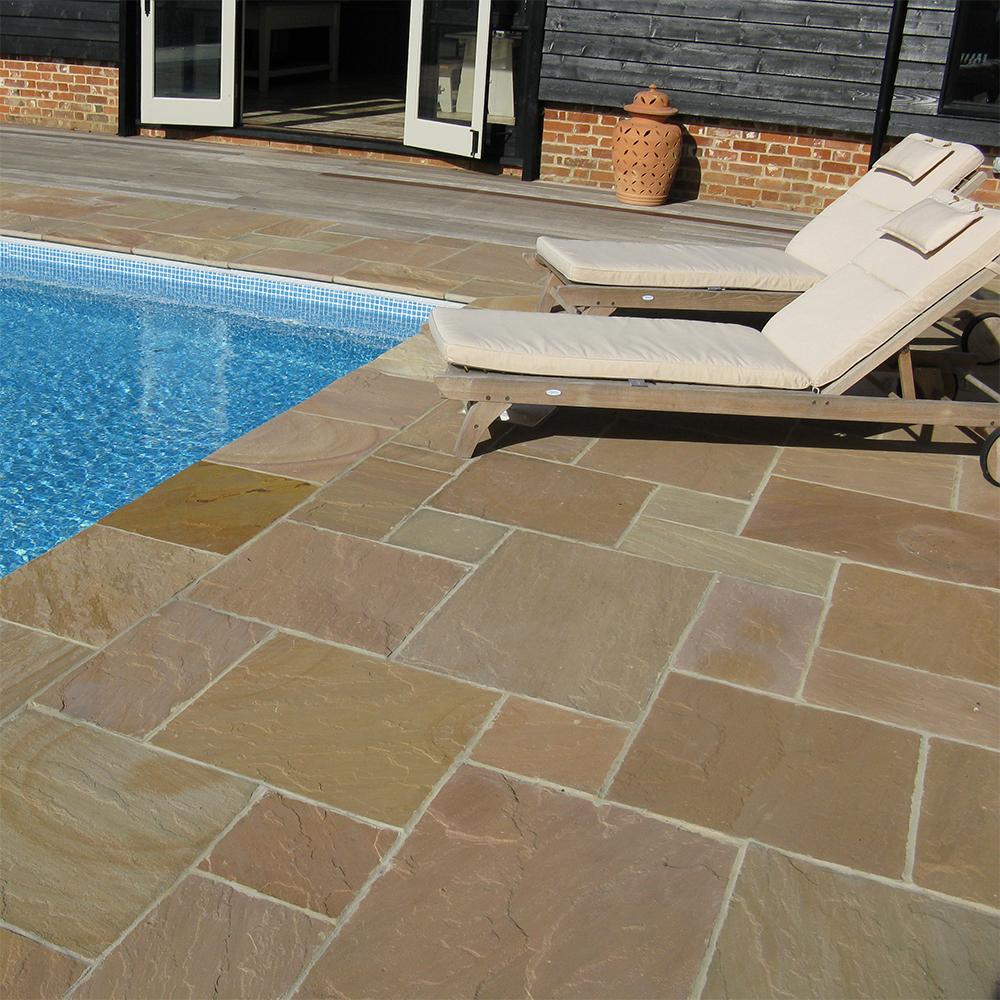 Global Stone Premium Sandstone Paving Buff Brown 600mm x 600mm x 22mm - 14.4m2 Pack