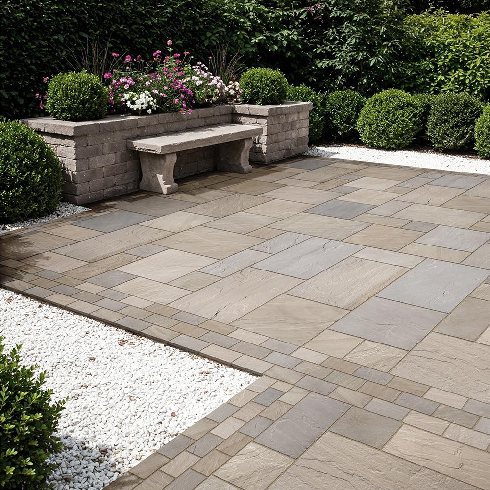 Global Stone Premium Sandstone Paving Country Green 900mm x 600mm x 22mm - 15.12m2 Pack