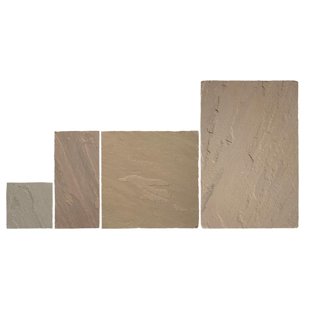 Global Stone Premium Sandstone Paving Country Green - 15.3m2 Project Pack (Mixed Sizes)