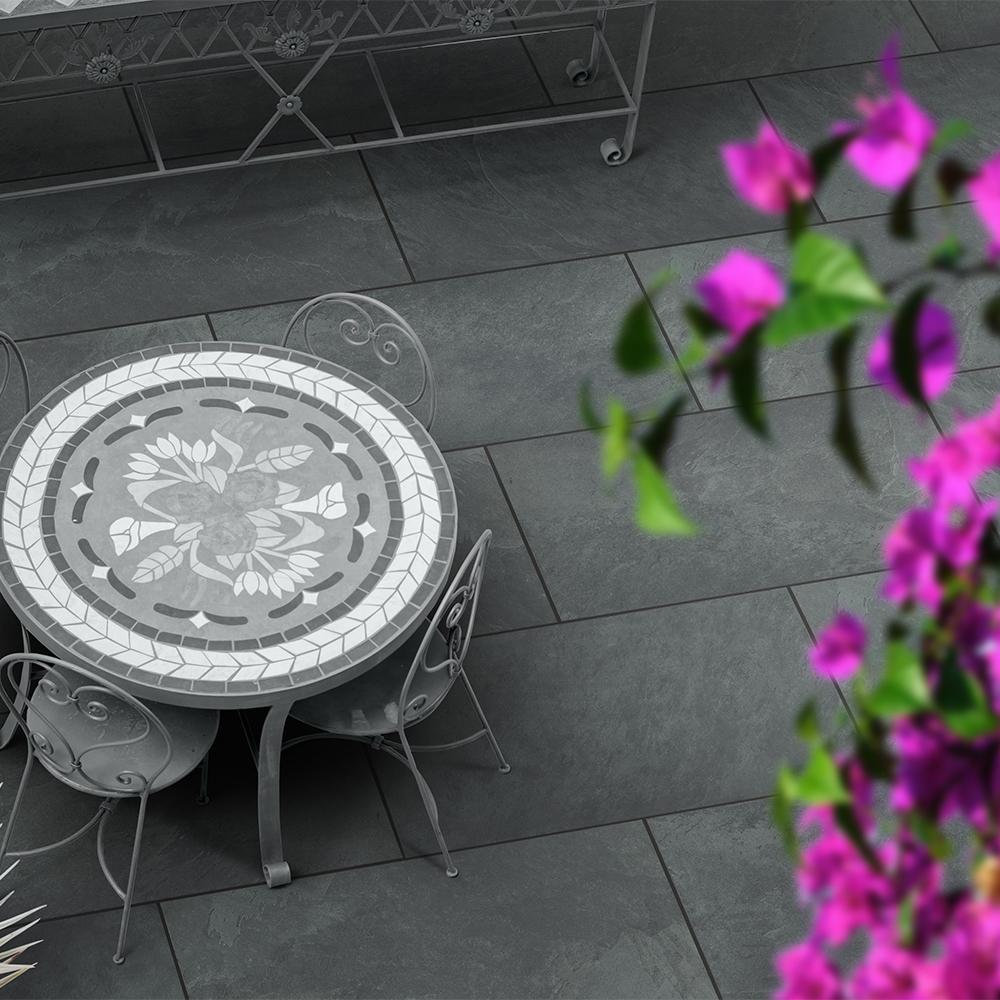 Global Stone Station Porcelain Paving Black 900mm x 600mm x 20mm - 25.92m2 Pack