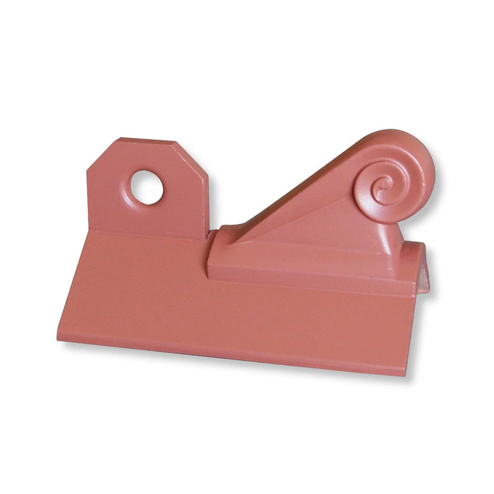GRC 450mm One Hole Crested Angle Ridge with Scroll Finial - Terracotta