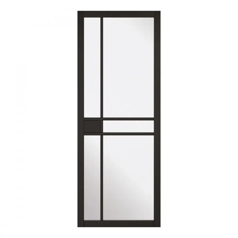 LPD Greenwich Black Fully Finished 5 Light Clear Glass Internal Door ...