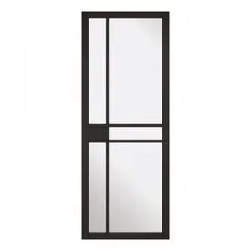 LPD Greenwich Black Fully Finished 5 Light Clear Glass Internal Door