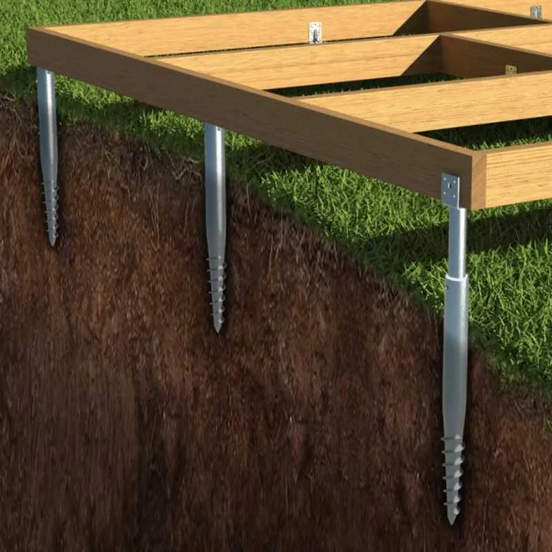 Timber Socket Base Ground Screw Centre Timber Shed Base with 550mm Ground Screws ...
