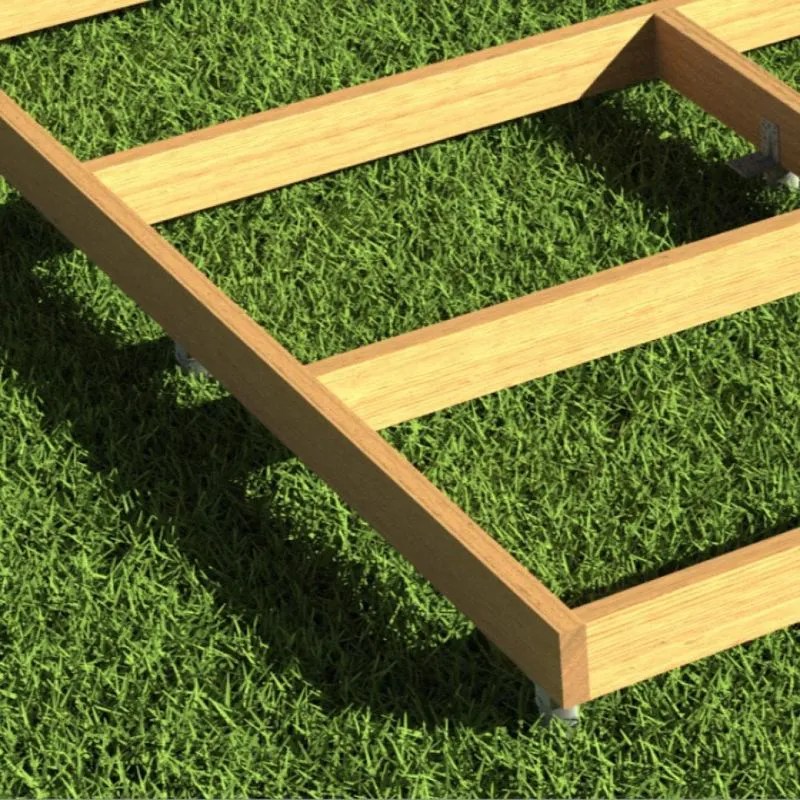 Timber Socket Base Ground Screw Centre Timber Shed Base with 550mm Ground Screws ...