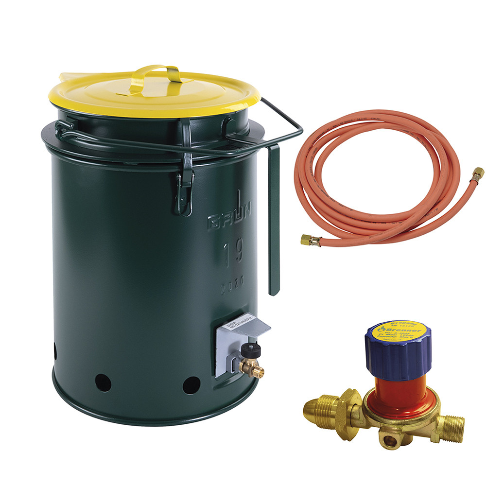Bucket Heater Kit - Lipped Bucket, Bucket Heater, Burner, Hose & Reg