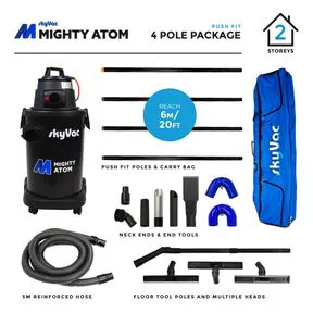 Gutter Cleaning System SkyVac Atom 4 Pole Package - 6m Reach