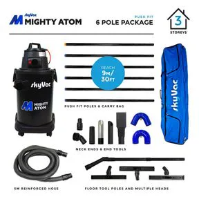 Gutter Cleaning System SkyVac Atom 6 Pole Package - 9m Reach