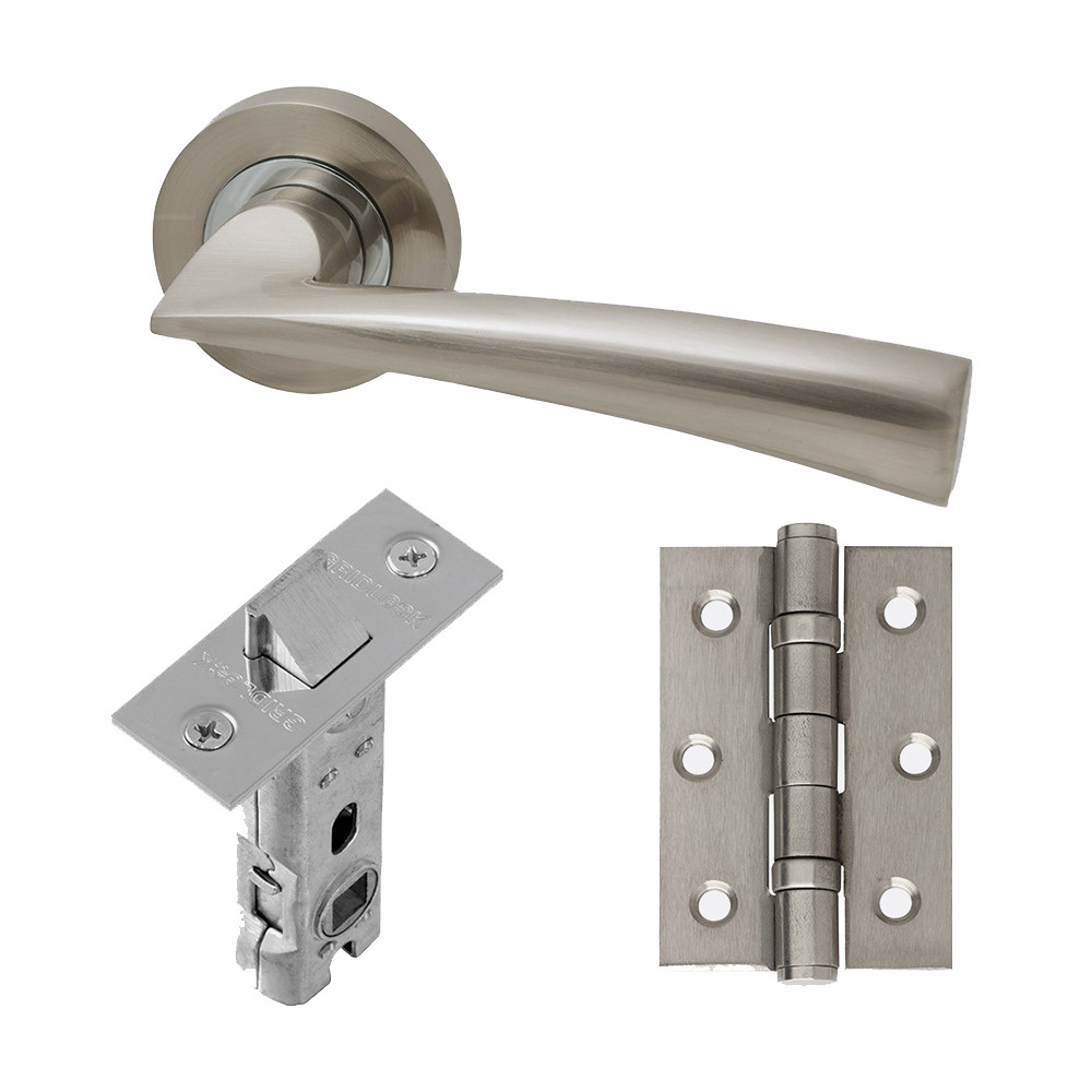 LPD Mars Polished Chrome Satin Nickel Internal Door Handle Hardware Pack - Latch