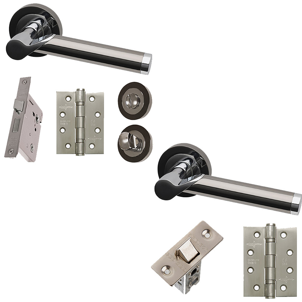 LPD Polaris Black Chrome Internal Door Handle Hardware Pack