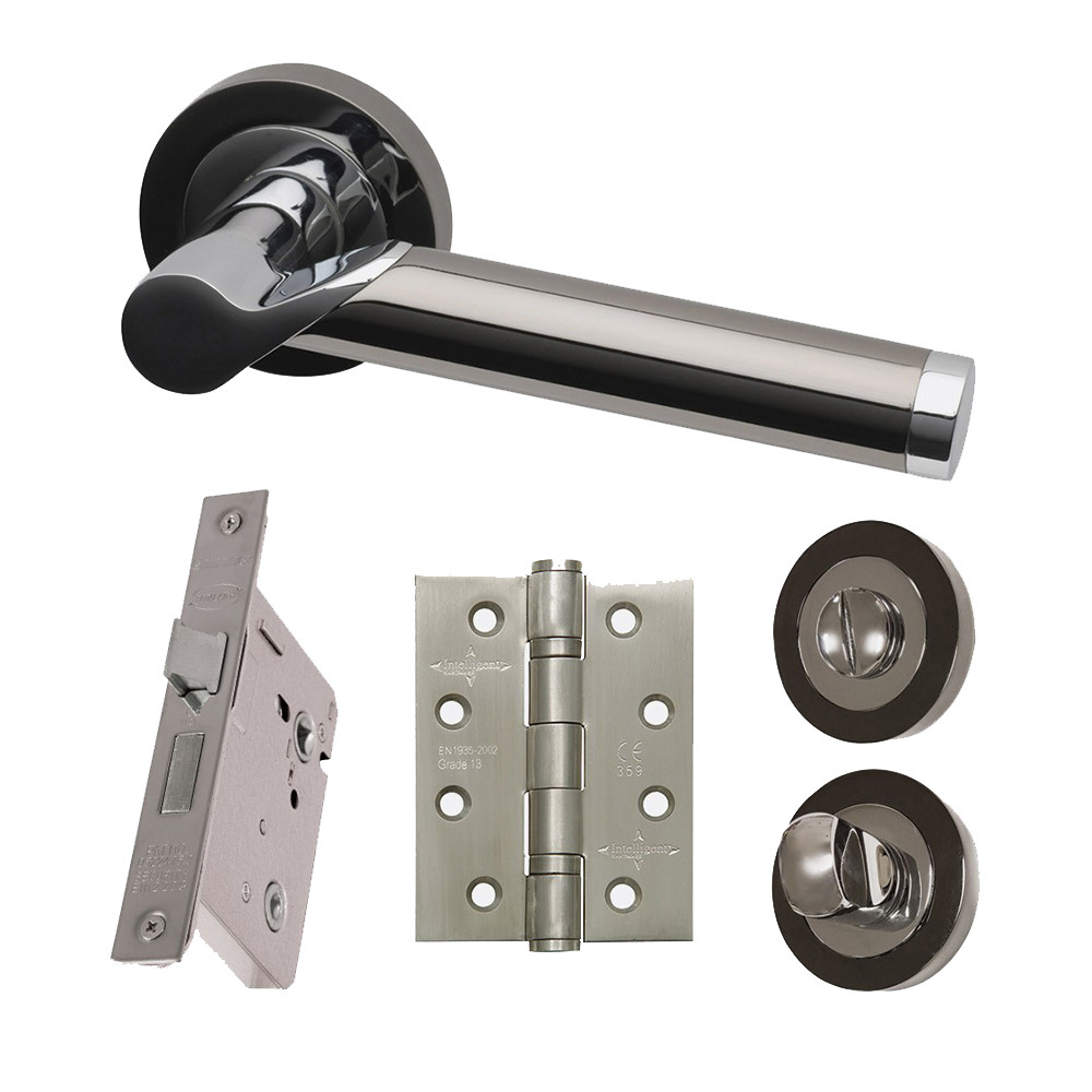 LPD Polaris Black Chrome Internal Door Handle Hardware Pack - Privacy