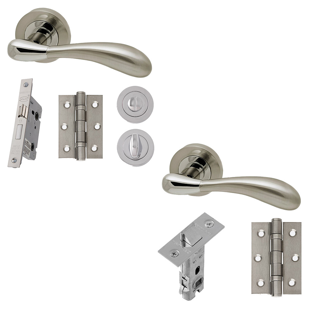 LPD Venus Polished Chrome Satin Nickel Internal Door Handle Hardware Pack