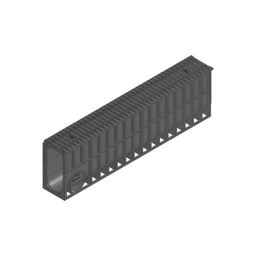 Hauraton Recyfix MONOTEC 100 D400 Channel Drain & Fibretec HeelSafe Grating - 1000mm