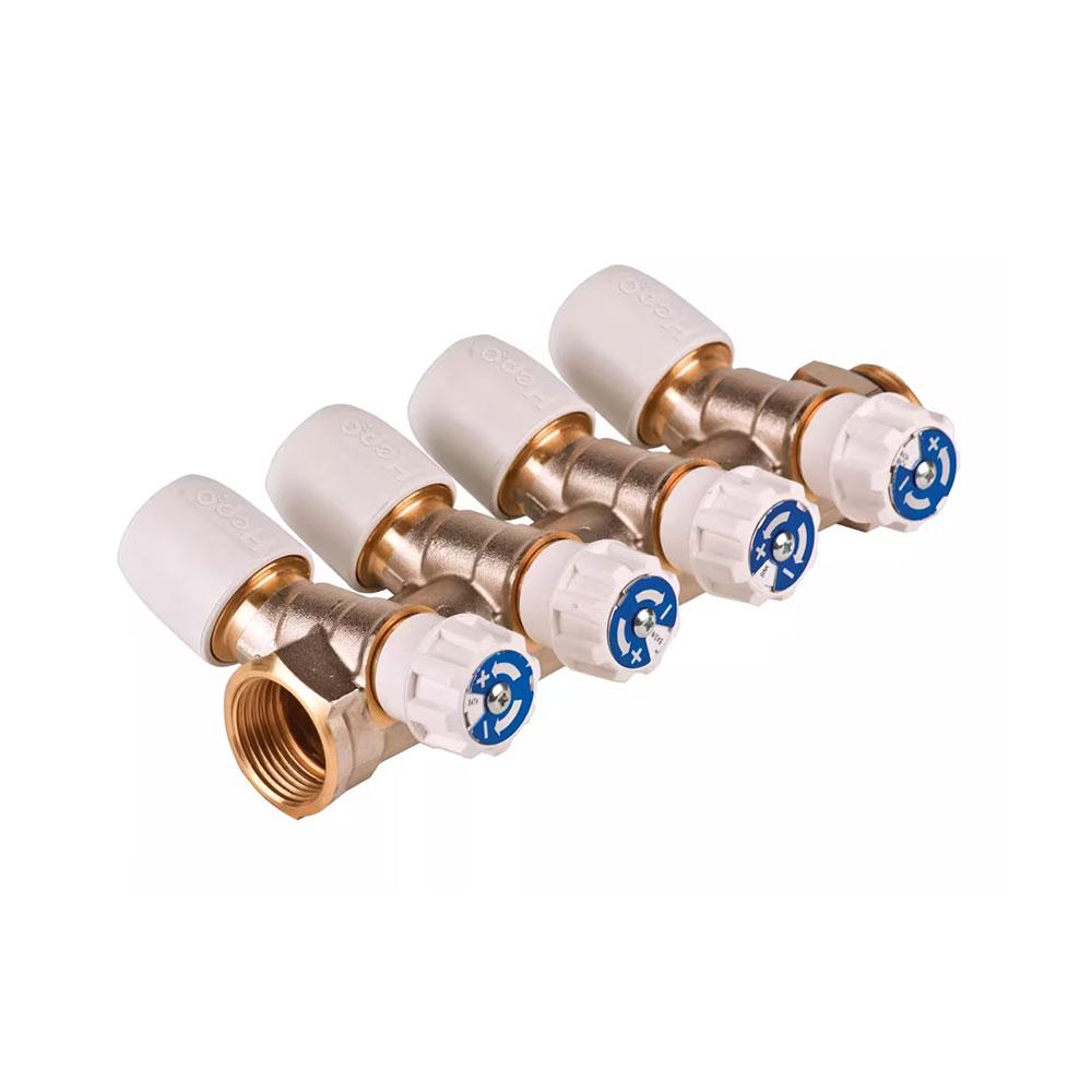 Hep2O Four Port Valved Manifold - 15mm