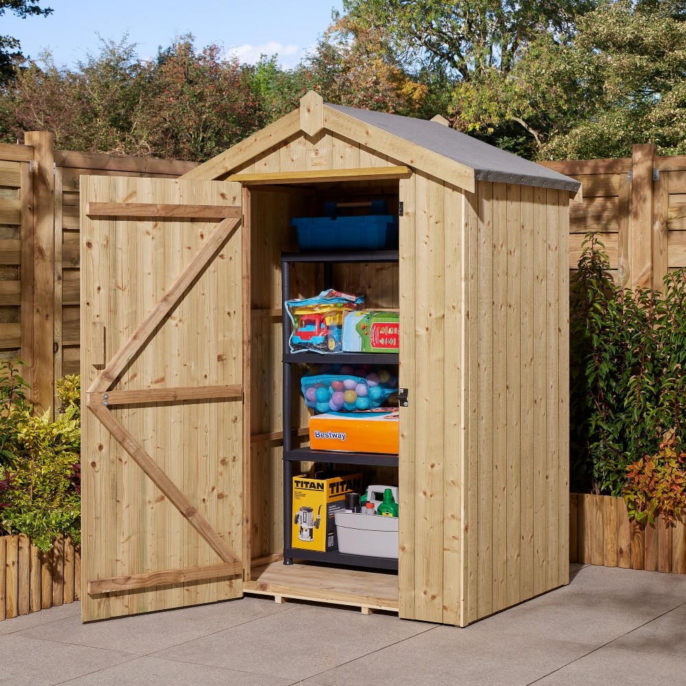 her43pt rowlinson premium heritage timber apex shed single door primary