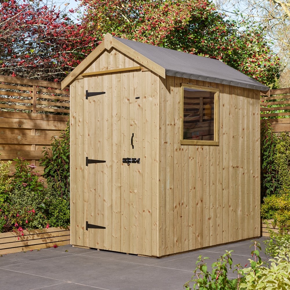 her64pt rowlinson premium heritage timber apex shed single door 2