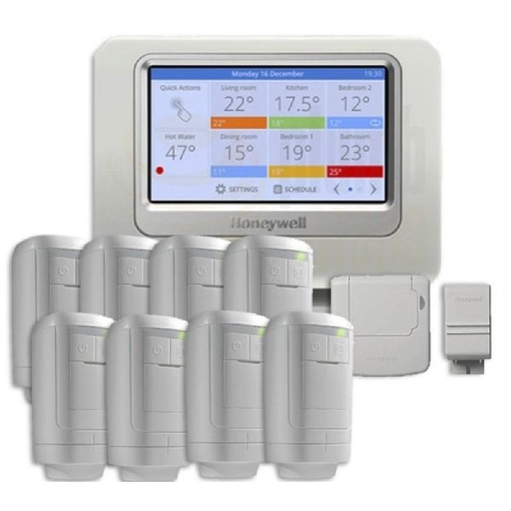 Honeywell Home ESSPACK6 Evohome Base Pack With 8 HR91 Multi-Zone Radiator Controllers & Hot Water Kit