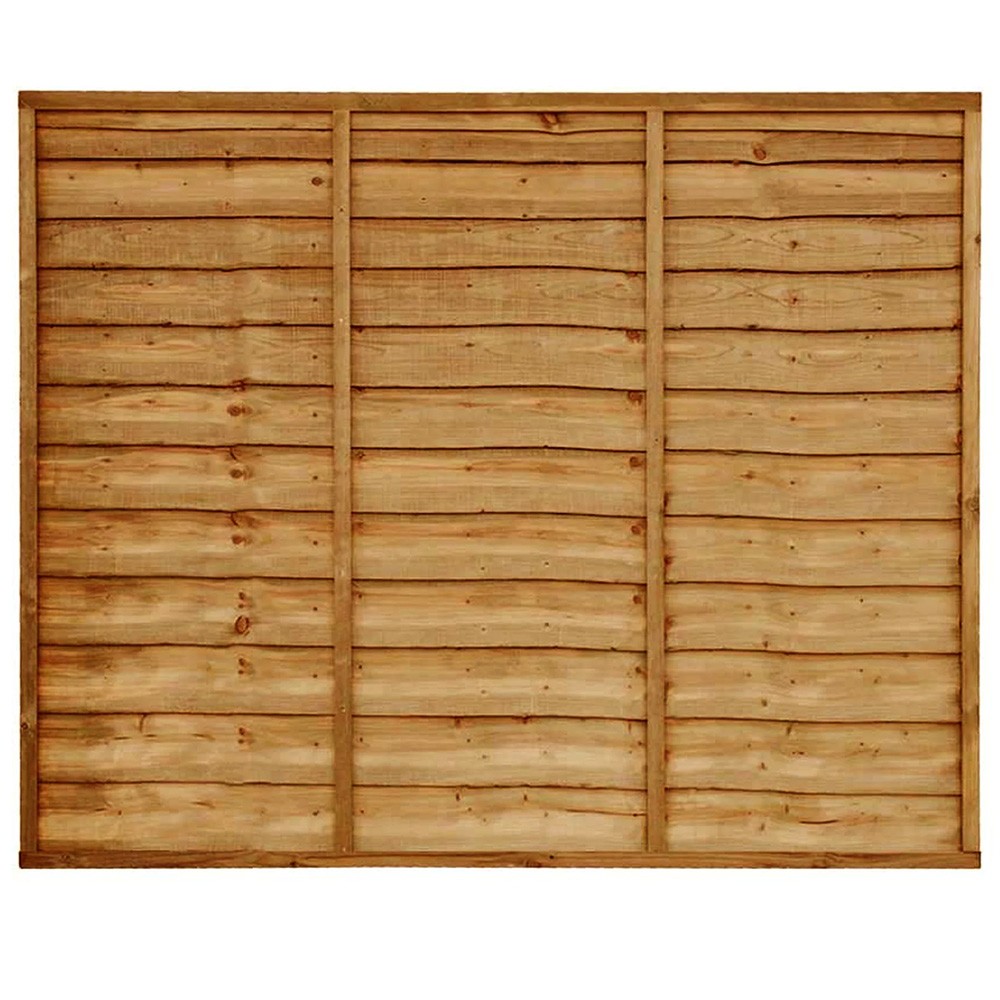 Horizontal Lap Pressure Treated Wooden Fence Panel - 6ft x 5ft (1.83m x 1.52m)