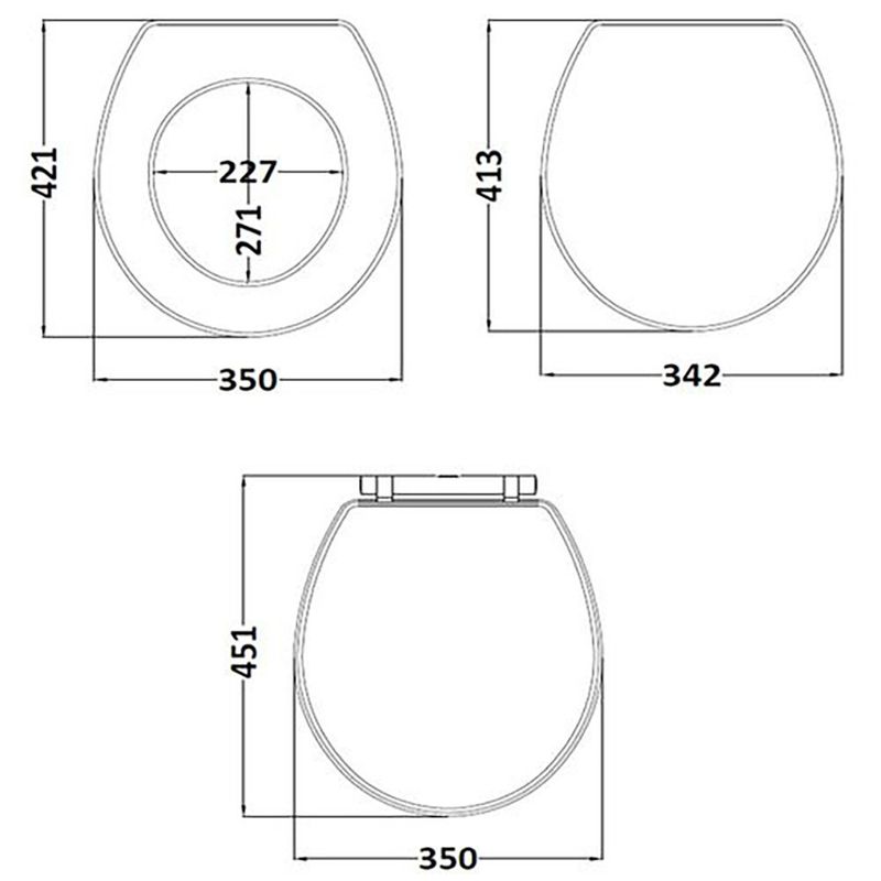 Hudson Reed Ryther Soft Close Old London Storm Grey Wooden Toilet Seat