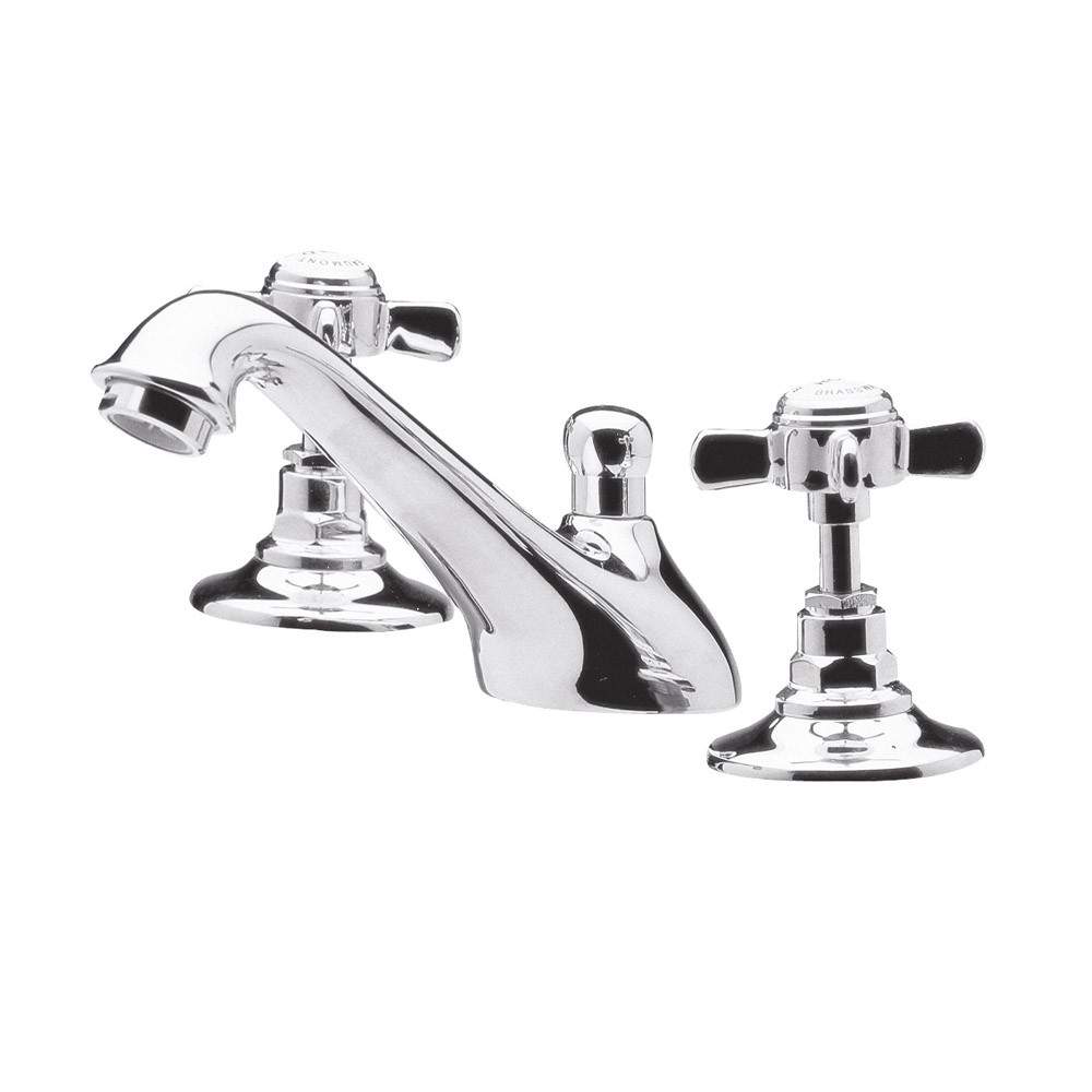 Nuie Chrome Beaumont 3 Tap Basin Mixer With Pop-Up Waste Brass