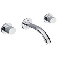 Icon Chrome Three Hole with Curved Spout Basin Mixer Tap