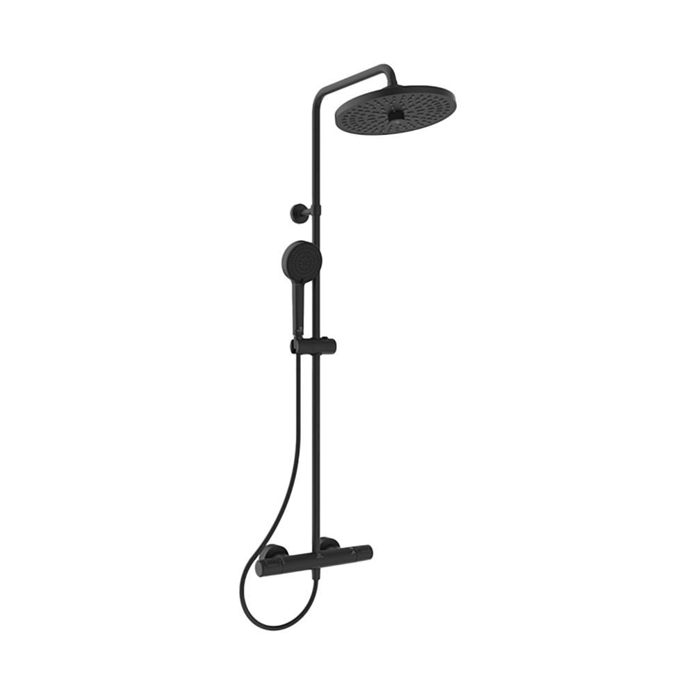 Ideal Standard Ceratherm T25 315mm x 1120mm Matt Black Round Dual Shower System