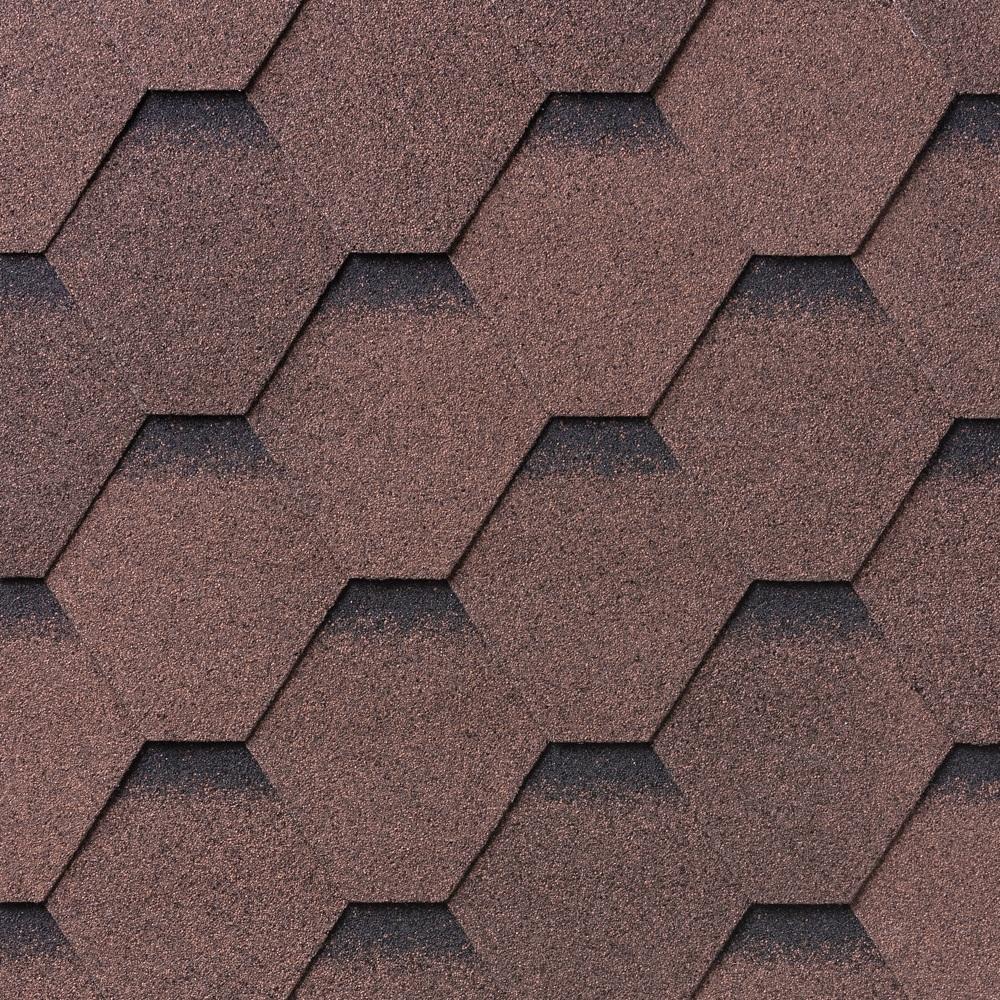IKO Armourshield Hexagonal Roofing Shingles 2m2 - Dual Brown