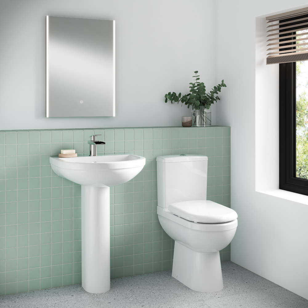 Nuie Ivo 550mm White 1 Tap Basin & Pedestal