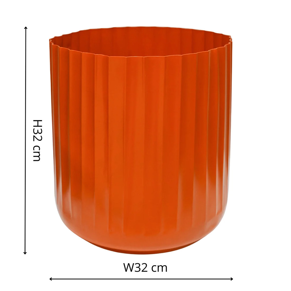 ivyline hudson orange corrugated steel planters 32cm size