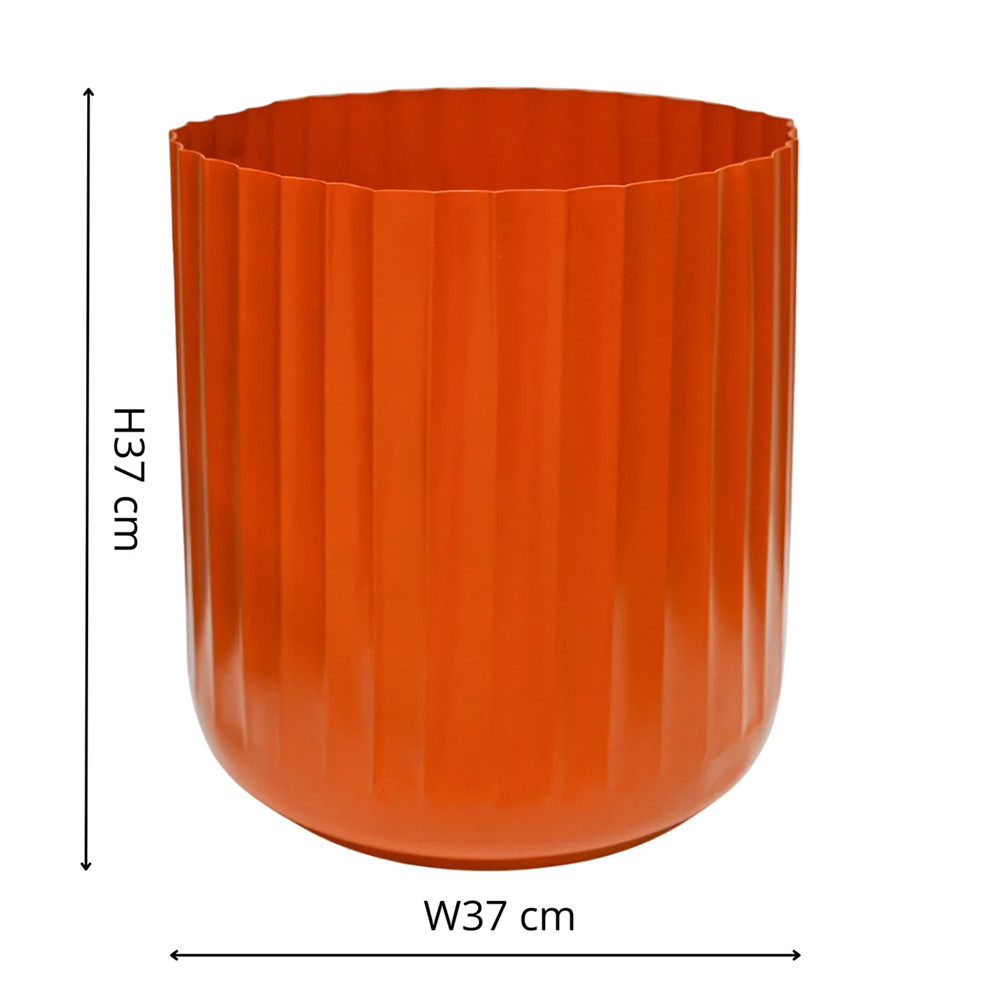 ivyline hudson orange corrugated steel planters 37cm size