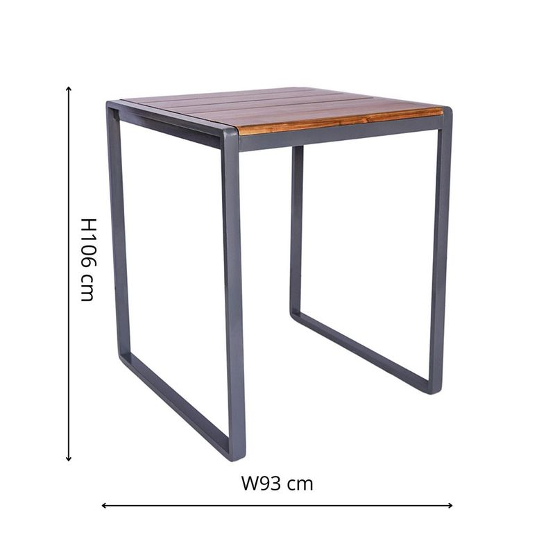 Spitalfields Tall Acacia Wood 5 Piece Outdoor Furniture Set Drainage
