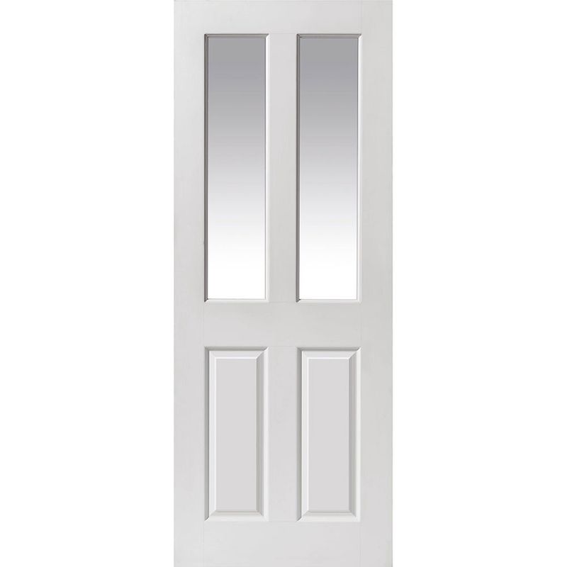 JB Kind Canterbury Moulded Smooth White Primed 2 Light Glass Internal