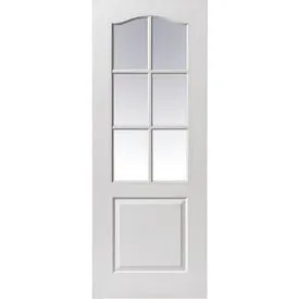 JB Kind Classique White Primed 6 Light Glass Internal Door